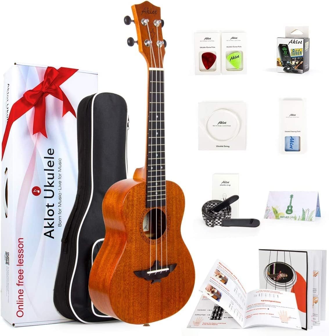 Aklot AKC23 concert ukulele bundle (ukuleles)