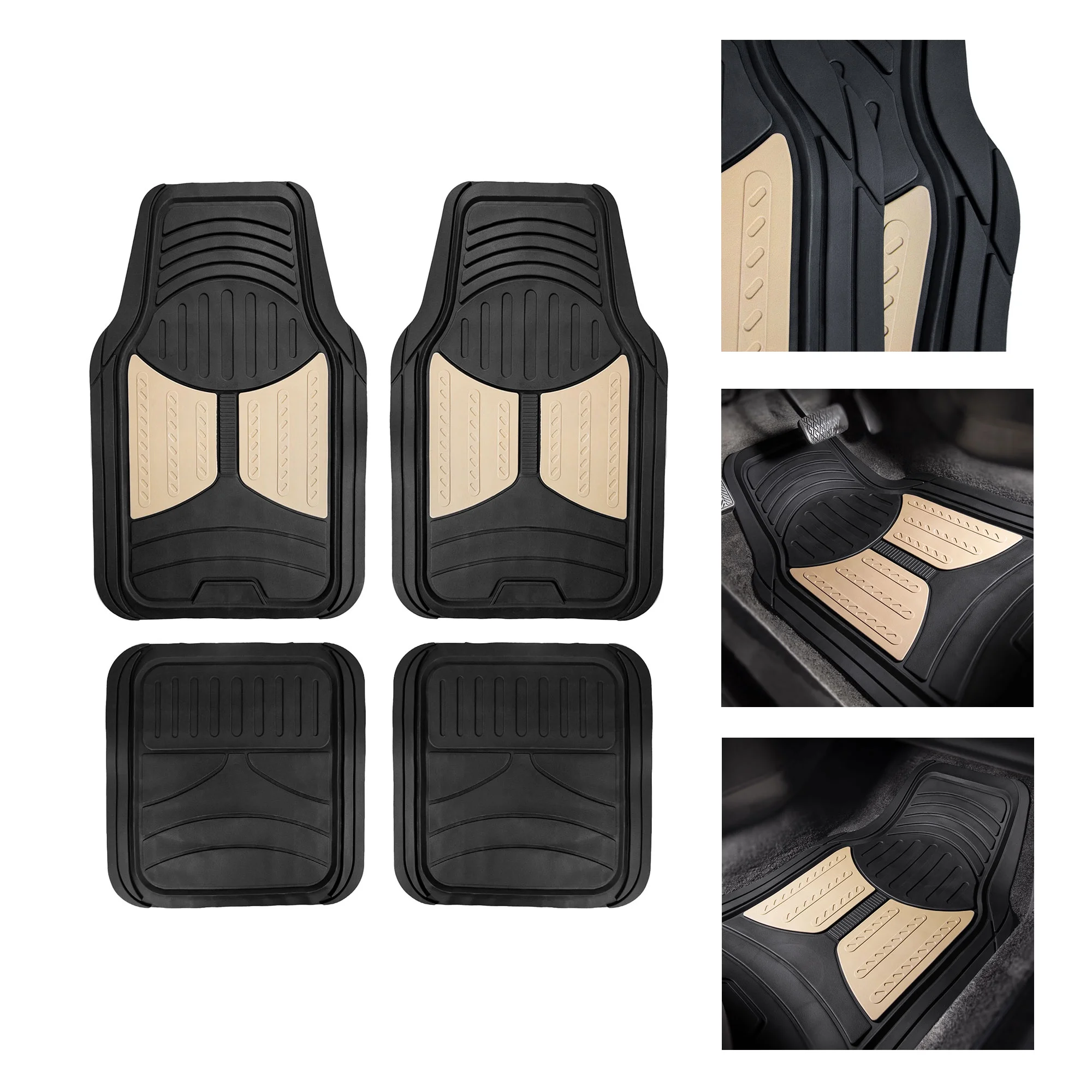 FH Group Heavy Duty Rubber Floor Mats (car floor mats)