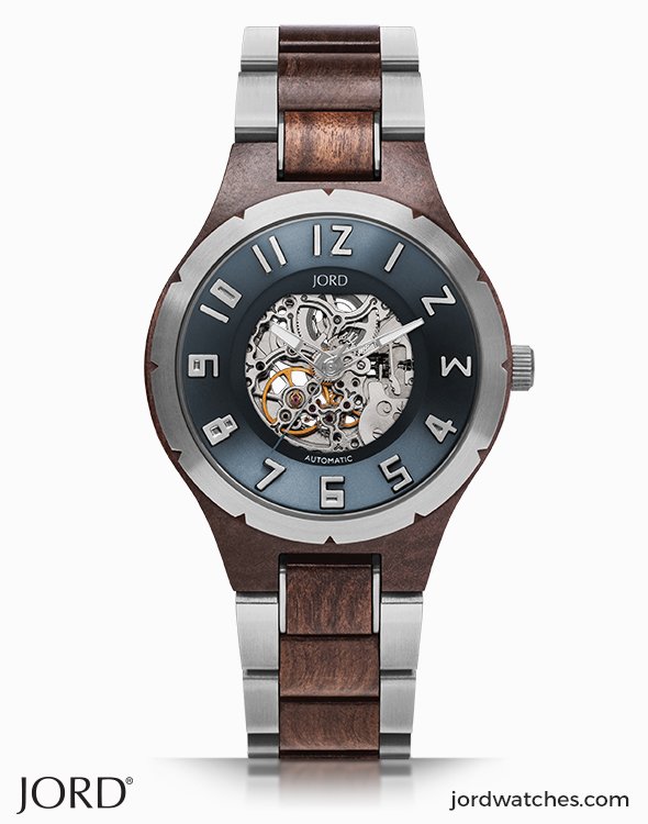 Jord Dover II Sandalwood and Stainless Wooden Watch (wooden watches)