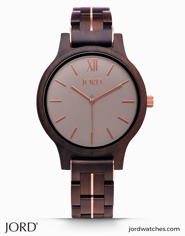Jord Frankie II Dark Sandalwood and Smoke Wooden Watch (wooden watches)