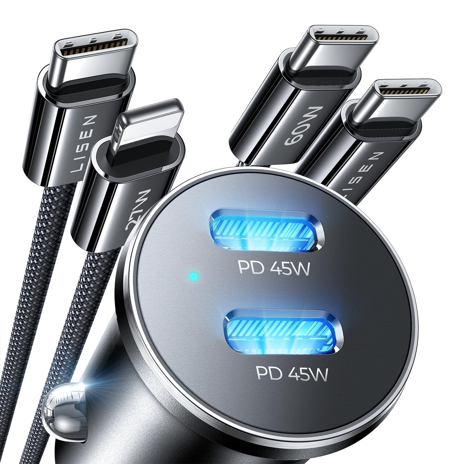 LISEN 90W Dual USB C Car Charger (car chargers)