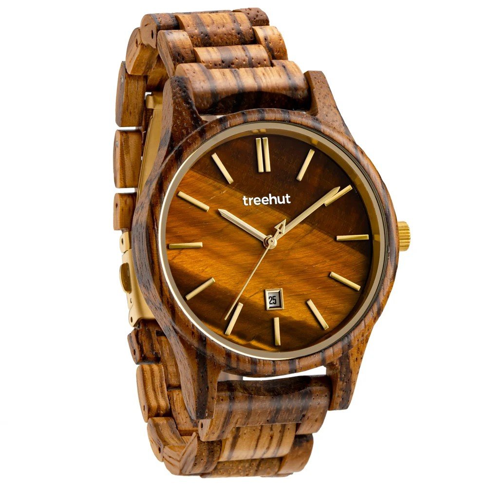 Treehut Sierra Walnut Blue Marble Wooden Watch (wooden watches)